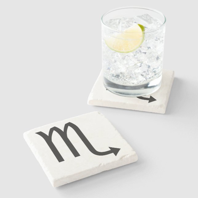 Scorpio-Symbol Zodiac Steinuntersetzer (Seitenansicht)