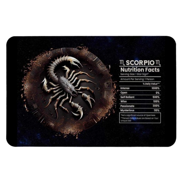 Scorpio-thematischer Nährwert Magnet (Horizontal)