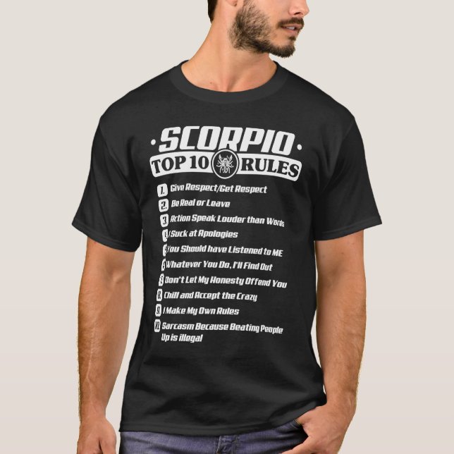 Scorpio Top 10 Regeln Zodiac (Vorderseite)