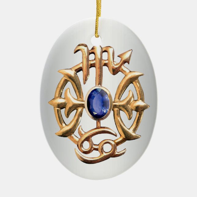 Scorpio und Pisces Medallion Keramik Ornament (Vorne)