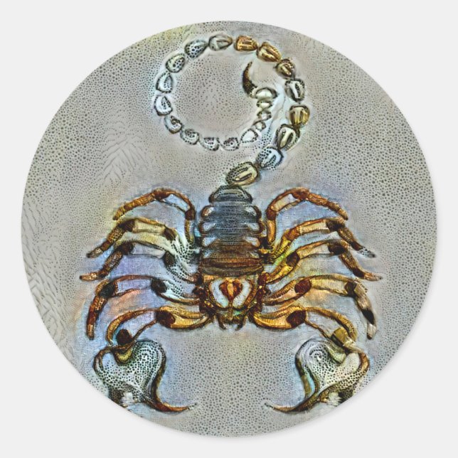 Scorpio Venice Runder Aufkleber (Vorderseite)