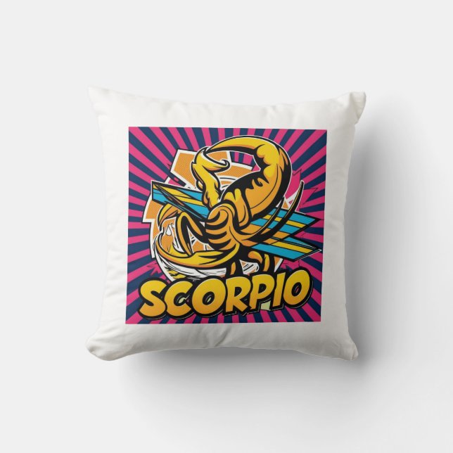 Scorpio Vibes Zodiac Design (Comic Style) Kissen (Vorderseite)