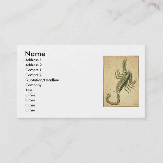 Scorpio-Visitenkarte Visitenkarte (Vorderseite)