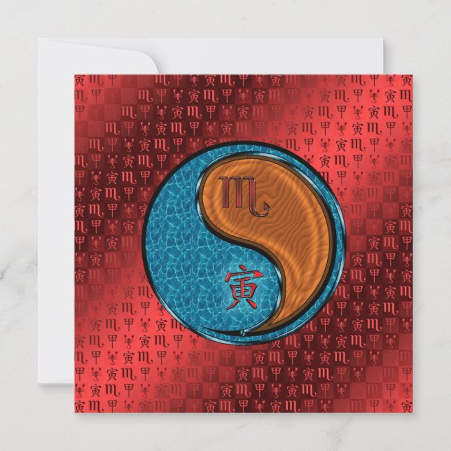 Scorpio & Wood Tiger Karte (Vorderseite)