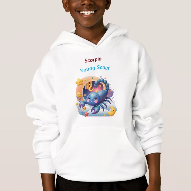 Scorpio Young Scout Zodiac Kids Hoodie Pullover (Vorderseite)