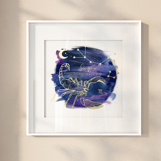 Scorpio-Zeichen des Zodiac-Geburtsdatums Foliendrucke (Von Creator hochgeladen)