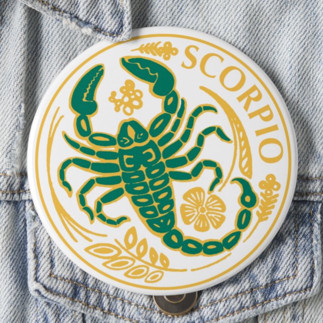 Scorpio Zeichen des Zodiaks auf Button (Von Creator hochgeladen)