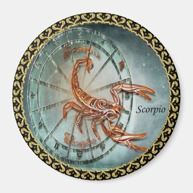 Scorpio Zodiac Astrologie Design Magnet (Vorne)