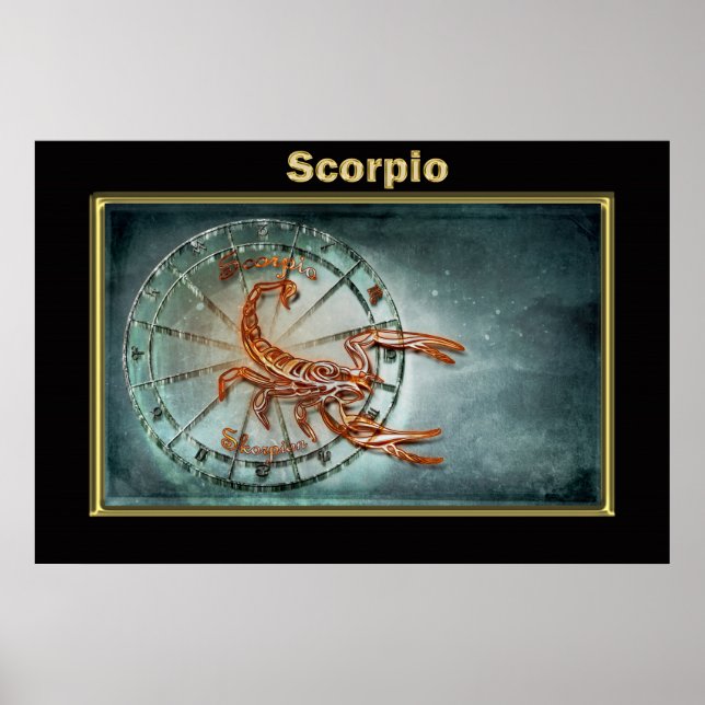 Scorpio Zodiac Astrologie Design Poster (Vorne)