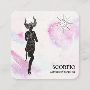 *~* SCORPIO Zodiac Astrologie Lesen Violet Blau Quadratische Visitenkarte