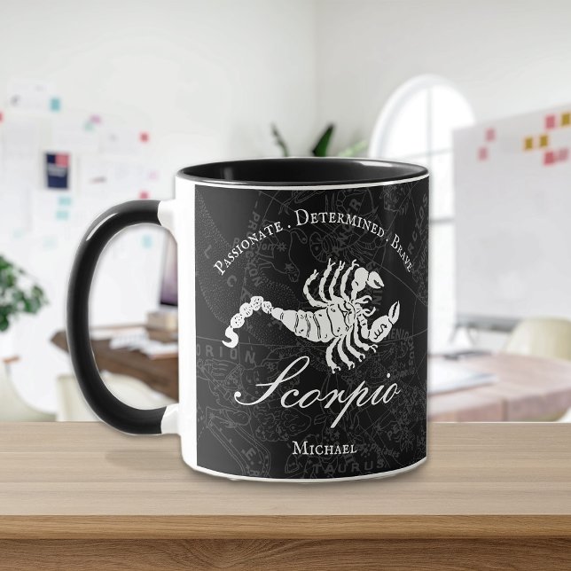 Scorpio Zodiac Astrologie Persönlichkeit Schwarz C Tasse (Von Creator hochgeladen)