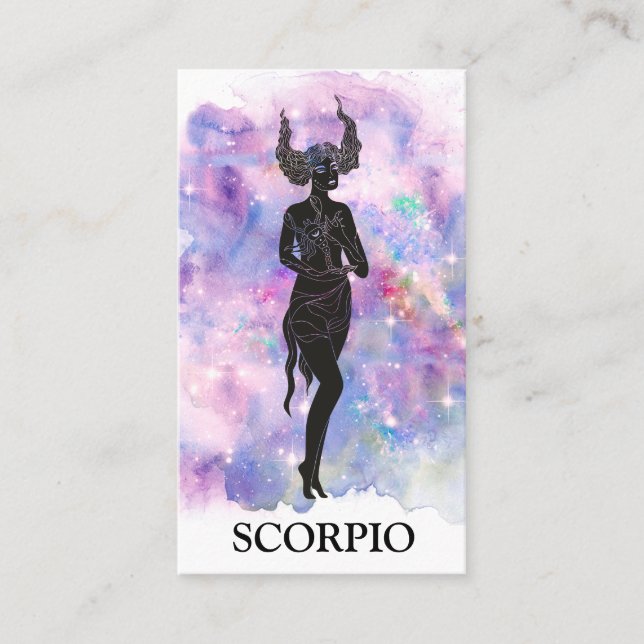 *~* SCORPIO Zodiac Astrologie Readings Blue Pink  Visitenkarte (Vorderseite)