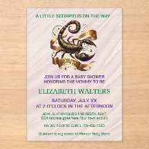 Scorpio Zodiac Baby Shower Lavender and Green