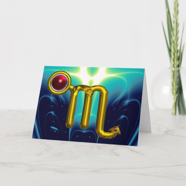 SCORPIO Zodiac Birthday Red Grenade Karte (Vorderseite)