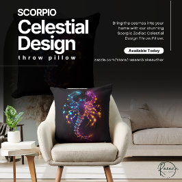 Scorpio Zodiac Celestial Design Throw Kissen