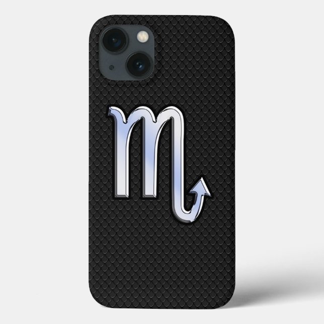 Scorpio Zodiac Chrom wie auf schwarzer Schlangenha Case-Mate iPhone Hülle (Rückseite)