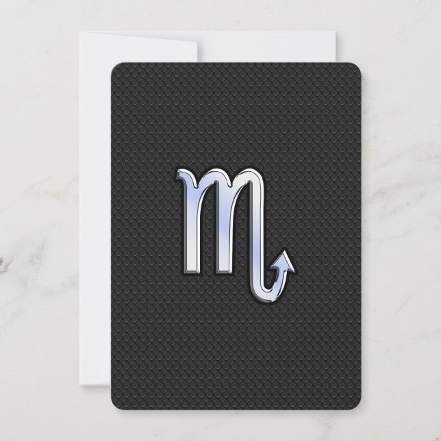 Scorpio Zodiac Chrom wie Schild schwarze Schlangen (Vorderseite)