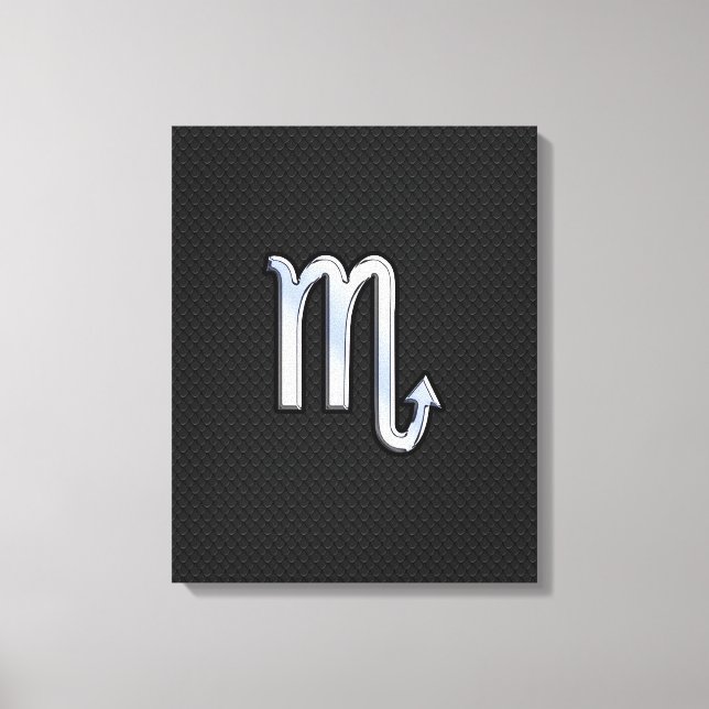 Scorpio Zodiac Chrom wie Schild schwarze Schlangen (Vorderseite)