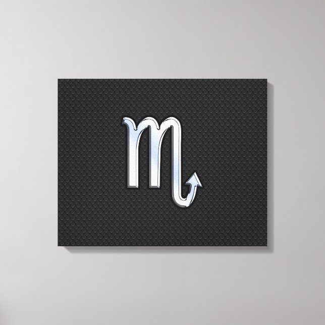 Scorpio Zodiac Chrom wie Schild schwarze Schlangen (Vorderseite)