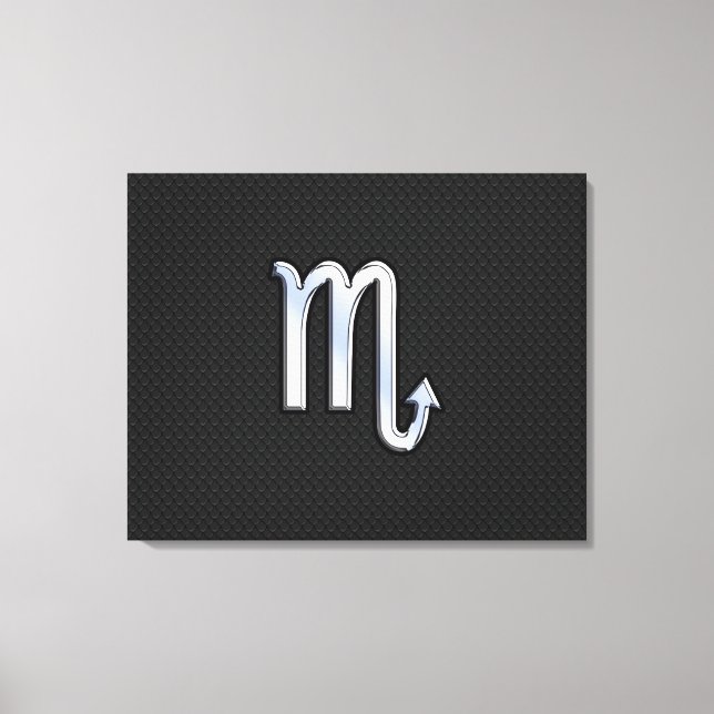 Scorpio Zodiac Chrom wie Schild schwarze Schlangen (Vorderseite)