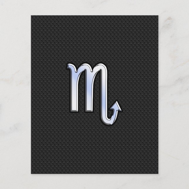 Scorpio Zodiac Chrom wie Schild schwarze Schlangen Flyer (Vorne)