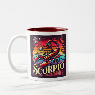 Scorpio Zodiac Coffee Tasse Retro Design