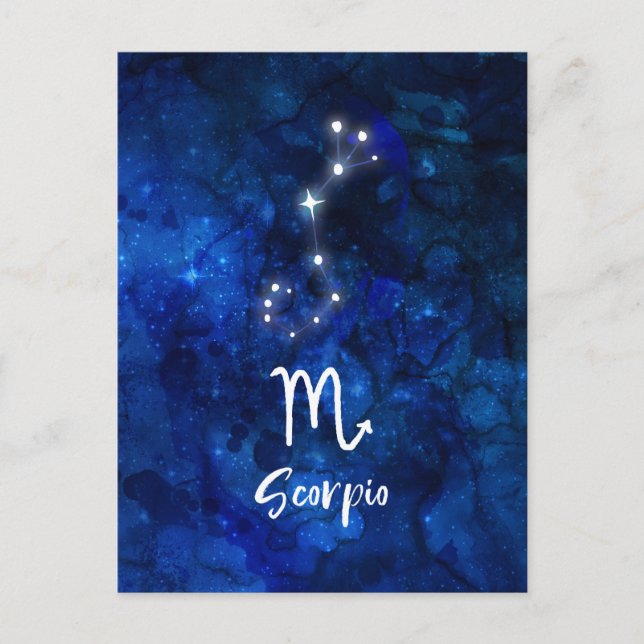 Scorpio Zodiac Constellation Blue Galaxy Celestial Postkarte (Vorderseite)
