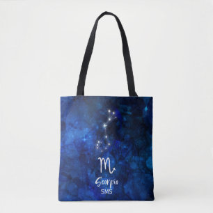 Scorpio Zodiac Constellation Blue Galaxy Monogramm