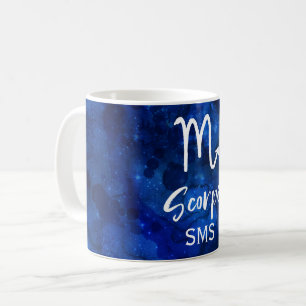 Scorpio Zodiac Constellation Blue Galaxy Monogramm Kaffeetasse