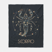 Scorpio Zodiac Constellation Fleece Blanket