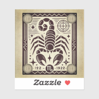 Scorpio Zodiac Custom-Cut Vinyl Sticker Retro