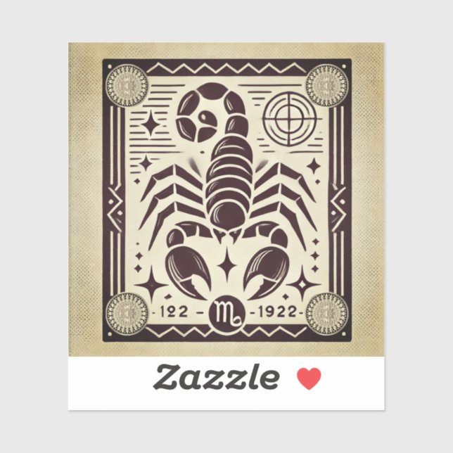 Scorpio Zodiac Custom-Cut Vinyl Sticker Retro (Blatt)