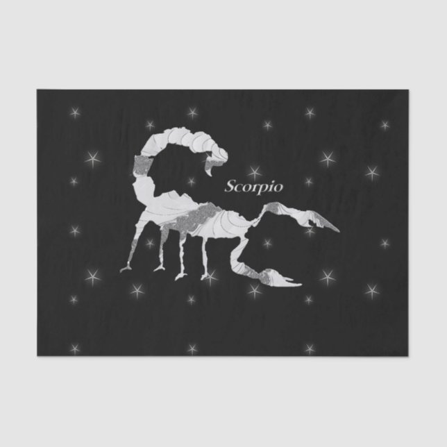 Scorpio Zodiac Design Black Seidenpapier (Vorderseite)