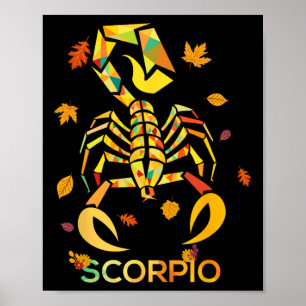 Scorpio Zodiac Fall Scorpion Geburtstag Poster