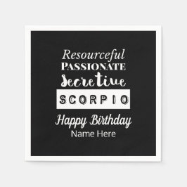 Scorpio Zodiac Fun Charakteristika Geburtstag Serviette