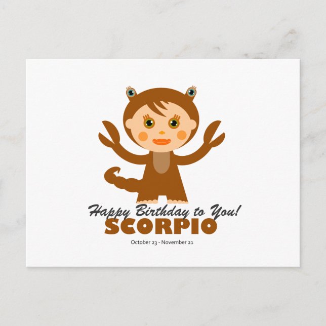 Scorpio Zodiac für Kinder Postkarte (Vorderseite)