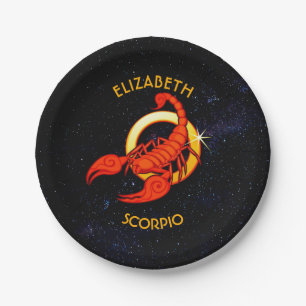 Scorpio Zodiac Geburtstag Melden Sie sich mit Ihre Pappteller