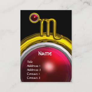 SCORPIO ZODIAC GEBURTSTAG MONOGRAM Rote Granate Visitenkarte