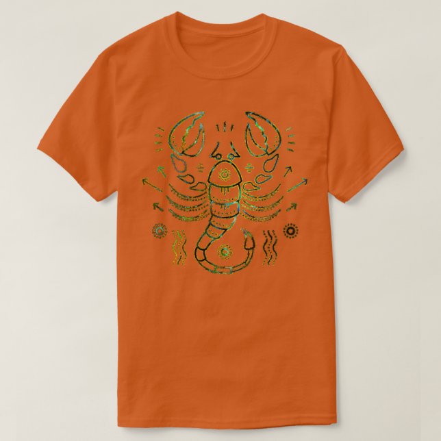 Scorpio Zodiac Gold Abalone T-Shirt (Design vorne)