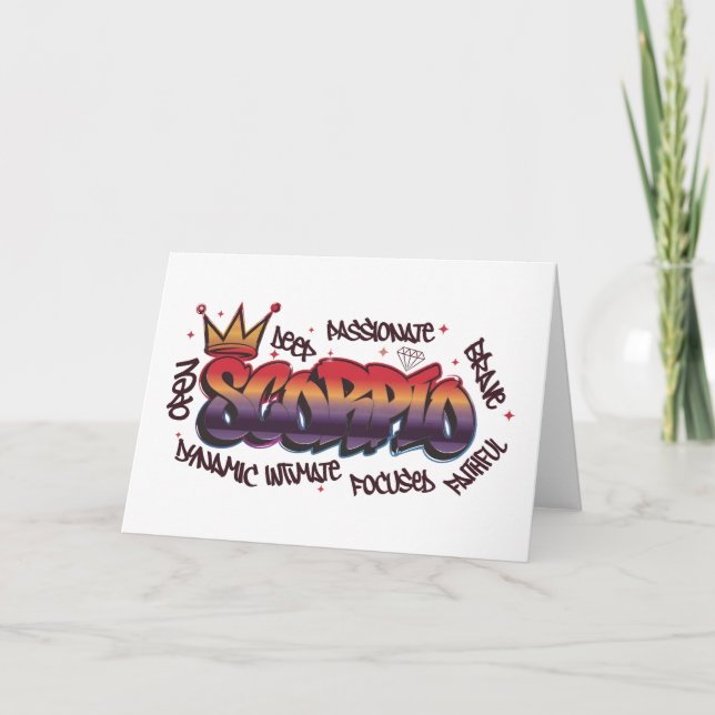 Scorpio zodiac graffiti karte (Vorderseite)