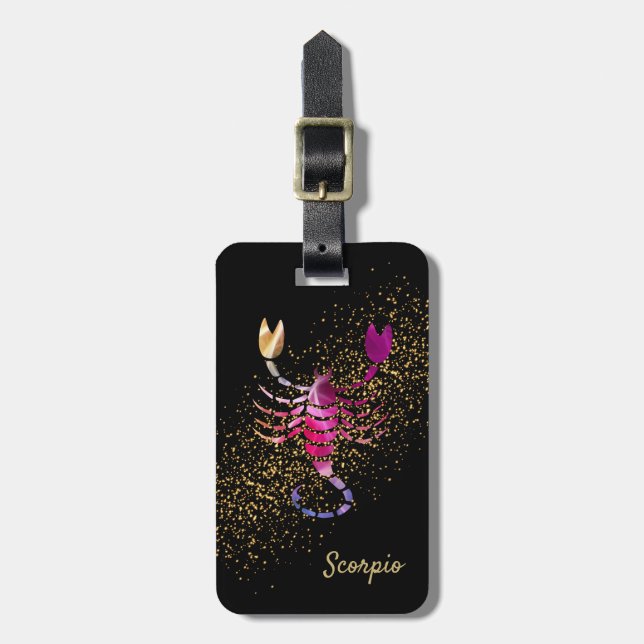 Scorpio - Zodiac Horoskop - Scorpion Gepäckanhänger (Vorderseite vertikal)