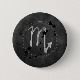 Scorpio zodiac Konstellation schwarz & silber Button