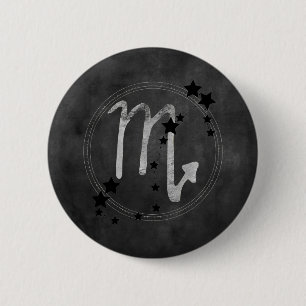 Scorpio zodiac Konstellation schwarz & silber Button