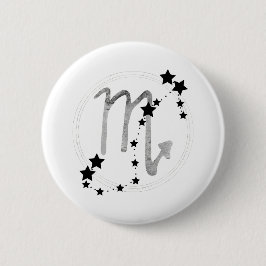 Scorpio zodiac Konstellation schwarz & silber Button