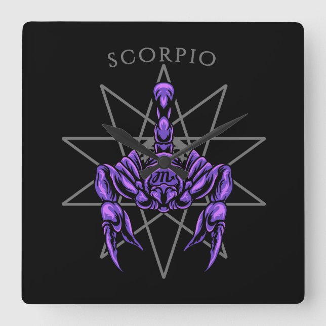 Scorpio zodiac quadratische wanduhr (Vorderseite)