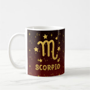 Scorpio Zodiac Rot und Gold Astrologie Tasse