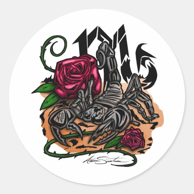 Scorpio - Zodiac  Runder Aufkleber (Vorderseite)
