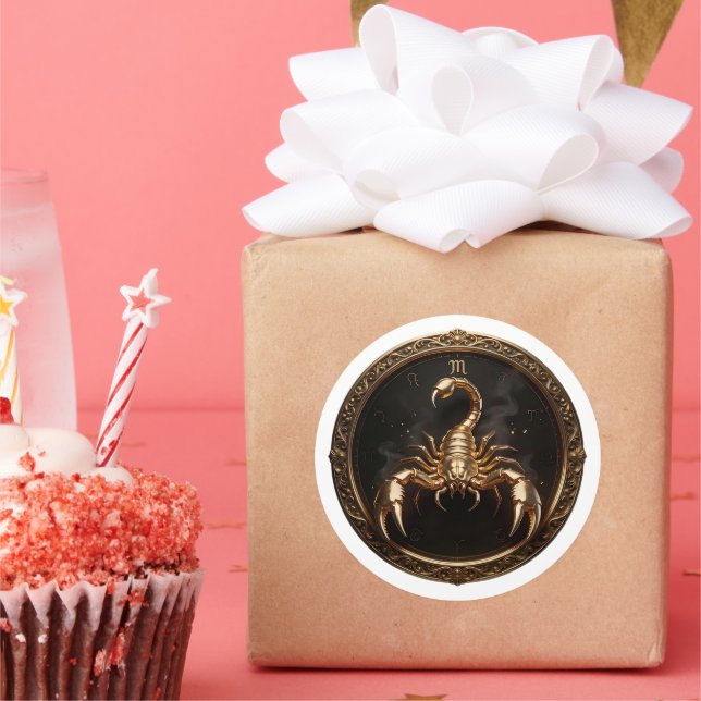 Scorpio Zodiac Scorpion Runder Aufkleber (Party)