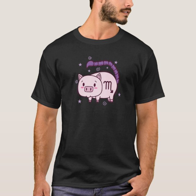 Scorpio Zodiac Sign as a Piggy T-Shirt (Vorderseite)