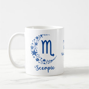Scorpio Zodiac Sign Astrologie Geburtstag Blau Wei Kaffeetasse